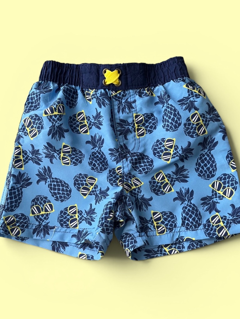Quad Seven Toddler Swim Trunks Pineapples and Sunglasses 2T